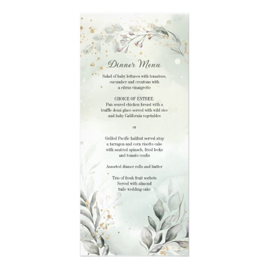 Greenery and Gold Wedding Menu (Voorkant)
