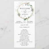 Greenery and Gold Wedding Program Programmakaart (Voorkant)
