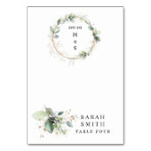 Greenery and Gold Wedding Table Place Card Kaart (Voorkant)