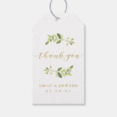 Greenery and Gold Wedding Vrijgezellenfeest Hartel Cadeaulabel (Voorkant)