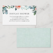 Greenery and Pink Flowers Display Shower-kaart Informatiekaartje (Voorkant / Achterkant)