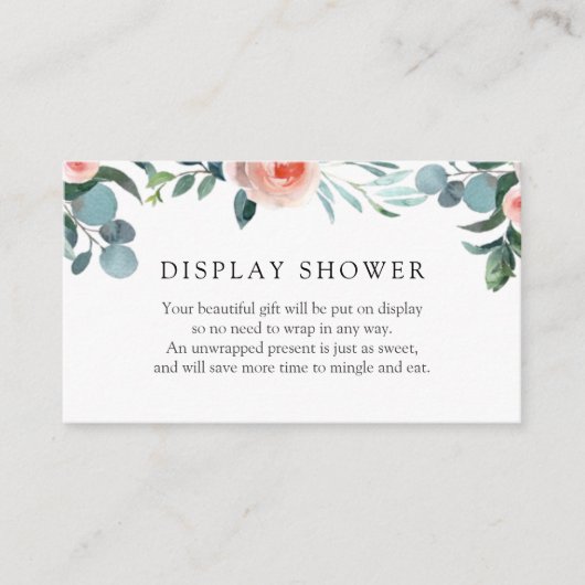 Greenery and Pink Flowers Display Shower-kaart Informatiekaartje (Voorkant)