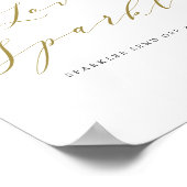 Greenery and White Floral Let Love Sparkle Wedding Poster (Hoek)