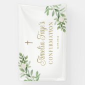 Greenery and White Flowers Bevestiging Welkom Spandoek (Verticaal)