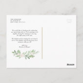Greenery and White Flowers Gold Wedding Hartelijk  Briefkaart (Achterkant)