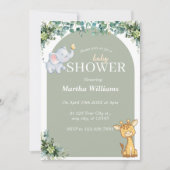 Greenery Animal Neutral Baby shower Kaart (Voorkant)