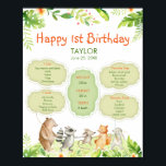 Greenery Animals Friends Party Happy Birthday Poster<br><div class="desc">Greenery Animals Friends Party Happy Birthday Poster</div>