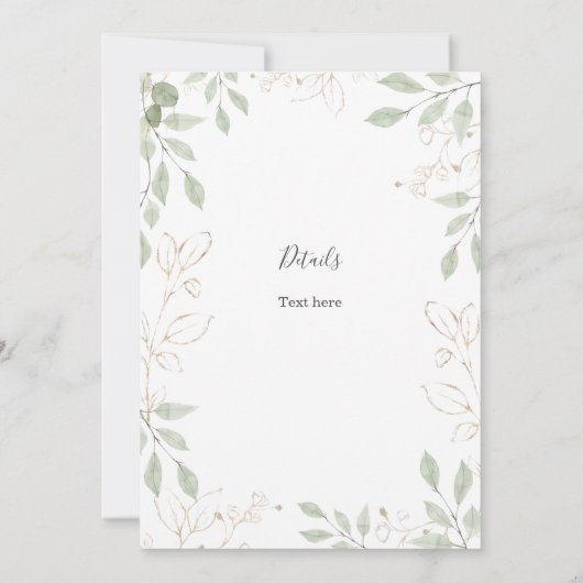 Greenery Arch Baptisme Kaart (Achterkant)