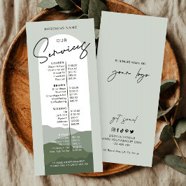 Greenery Arch Boho Elegant Logo Beauty Price List Reclamekaart