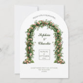 greenery arch flowers romantic wedding invitation kaart (Voorkant)