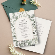 Greenery Arch Ivoor RSVP QR Code Bruiloft Roos Gou