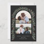 Greenery Arch Modern Script 2 Feestdagenkaart (Voorkant)