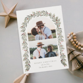 Greenery Arch Modern Script 2 Feestdagenkaart