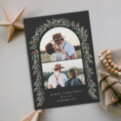 Greenery Arch Modern Script 2 Feestdagenkaart