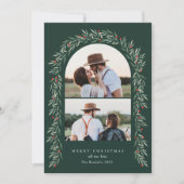 Greenery Arch Modern Script 2 Feestdagenkaart (Voorkant)