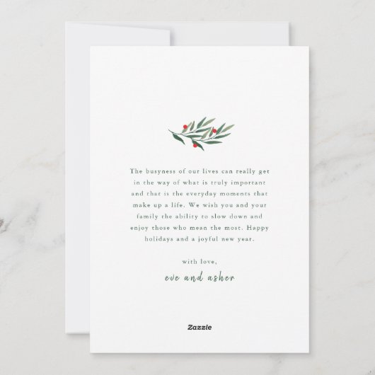 Greenery Arch Modern Script 2 Photo Christmas Feestdagenkaart (Achterkant)
