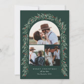 Greenery Arch Modern Script 3 Feestdagenkaart (Voorkant)