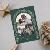 Greenery Arch Modern Script 3 Feestdagenkaart