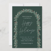 Greenery Arch Modern Script Business Feestdagenkaart (Voorkant)