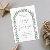 Greenery Arch Modern Script Business Feestdagenkaart