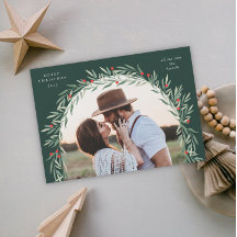 Greenery Arch Modern Script Foto Kerstmis