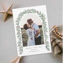 Greenery Arch Modern Script Foto Kerstmis