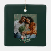 Greenery Arch Modern Script Foto Kerstmis Keramisch Ornament (Achterkant)