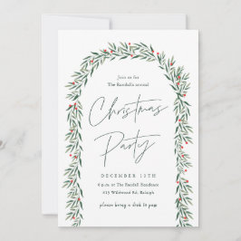 Greenery Arch Modern Script-kerstfeest Kaart