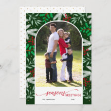 Greenery Arched Photo Green Season's groeten