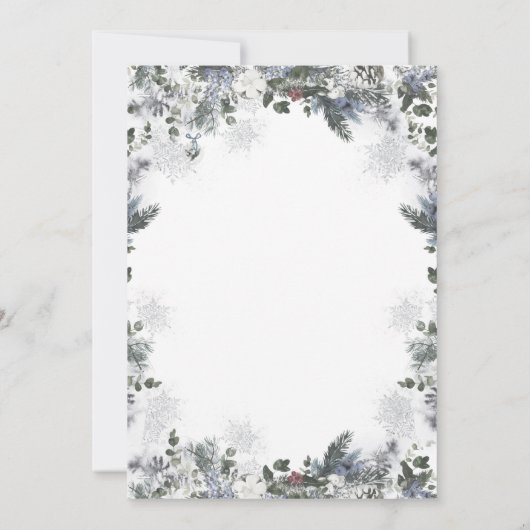 Greenery Arctic Animals Winter Baby shower Invite Kaart (Achterkant)