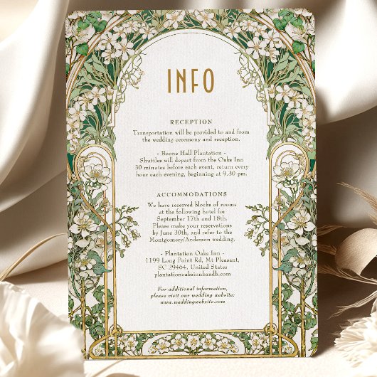 Greenery Art Nouveau Love Union Uitnodiging