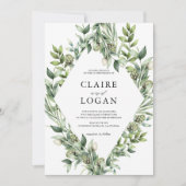 Greenery Artichoke Waterverf Green Wedding Kaart (Voorkant)