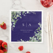 Greenery Australia Trouwservetten, marineblauw Servet (Insitu)