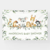 Greenery Australian Animals Baby shower Birthday Spandoek (Horizontaal)