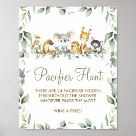 Greenery Australian Animals Pacifier Hunt Game Poster