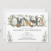 Greenery Australian Animals Wild One Birthday Kaart (Voorkant)