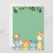 Greenery Baby Boy Safari Animals Baby shower Kaart (Achterkant)