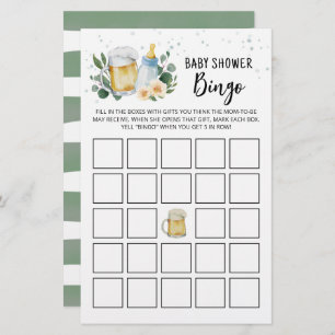 Greenery Baby breekt Baby shower Bingo Game