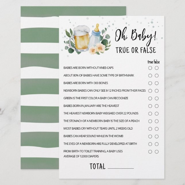 Greenery Baby breekt waar of vals spel (Voorkant / Achterkant)