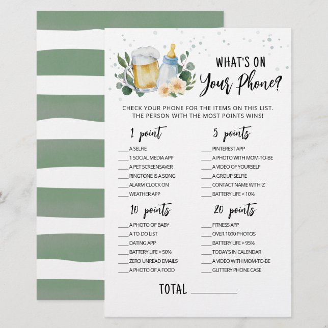 Greenery Baby breekt wat er op je telefoonspel sta (Voorkant / Achterkant)