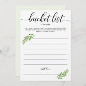 Greenery Baby Bucket List voor eerste kaarten (Voorkant / Achterkant)