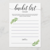 Greenery Baby Bucket List voor eerste kaarten (Voorkant)