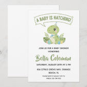 Greenery baby dinosaur baby shower invitations kaart (Voorkant / Achterkant)