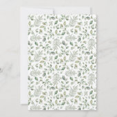 Greenery Baby in Bloom Floral White Baby shower Kaart (Achterkant)