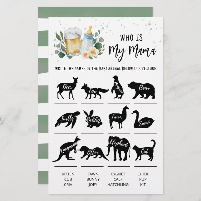 Greenery Baby is aan het brouwen wie mijn mama is (Voorkant / Achterkant)