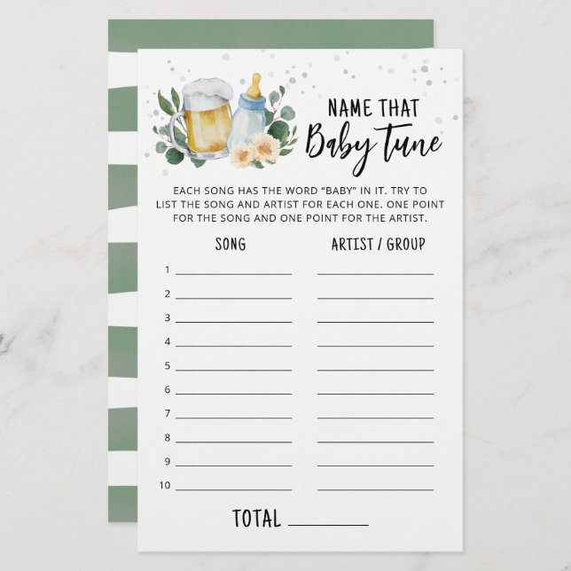 Greenery Baby is de naam van de Baby Tune Game (Voorkant / Achterkant)