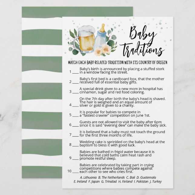 Greenery Baby is het brouwen van Baby tradities (Voorkant / Achterkant)