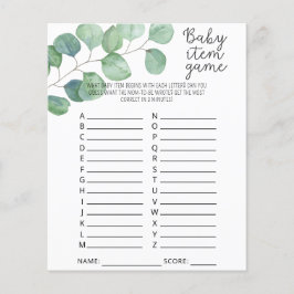 Greenery - Baby Item Game. Baby shower game