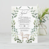 Greenery Baby Lamb Shower by Mail Quarantine Kaart (Staand voorkant)