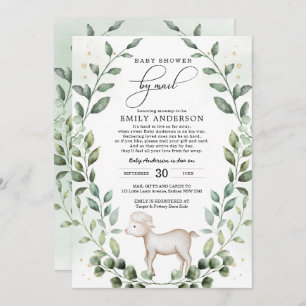 Greenery Baby Lamb Shower by Mail Quarantine Kaart